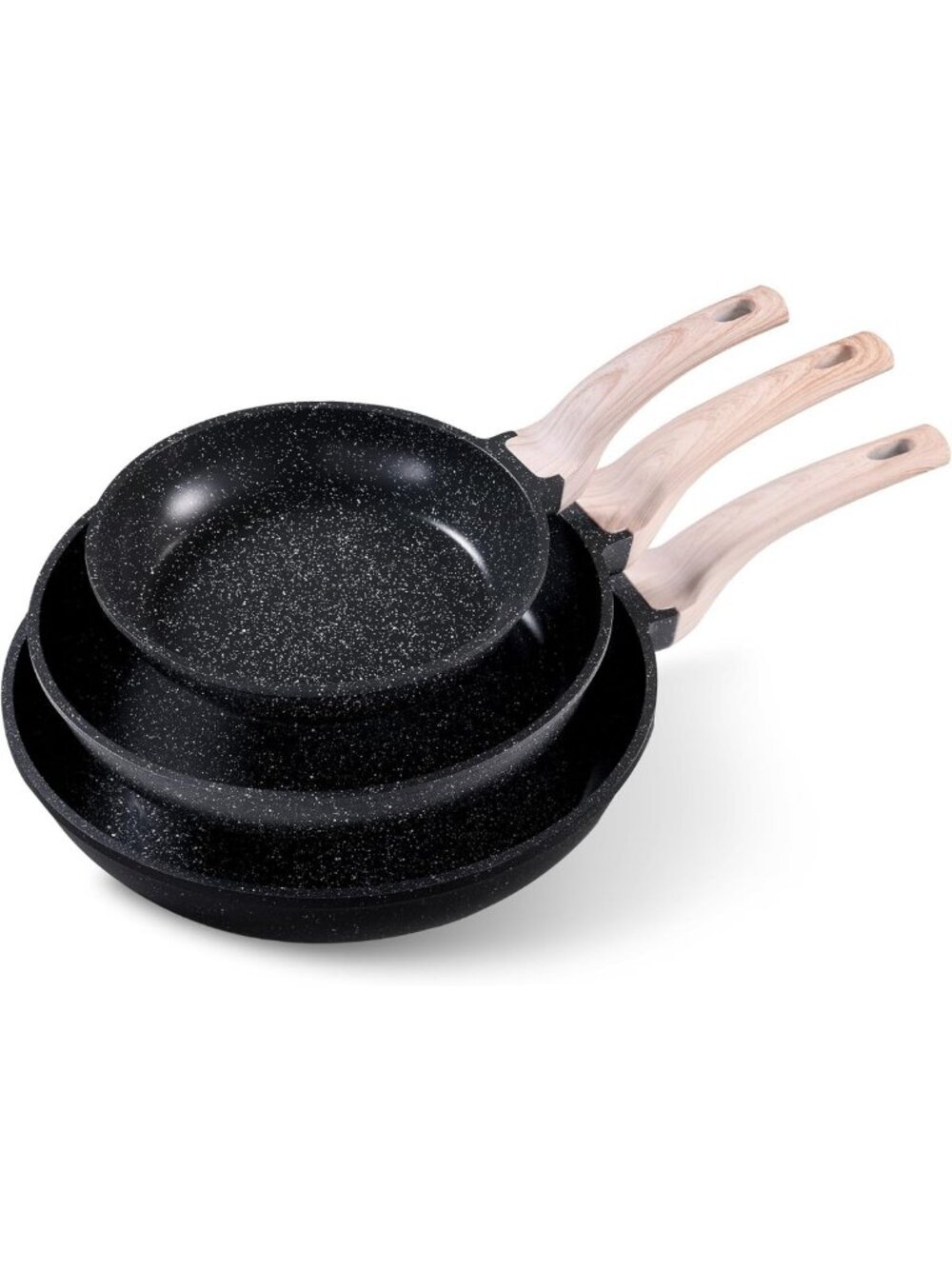 Non-Stick Granite Skillet Set - 8", 10", & 12" Frying Pans for Easy Cooking